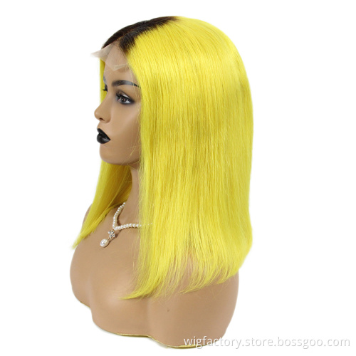 Cheap price 100% virgin indian short bob hair wigs,4x4 lace frontal 150% density straight bob lace frontal wigs